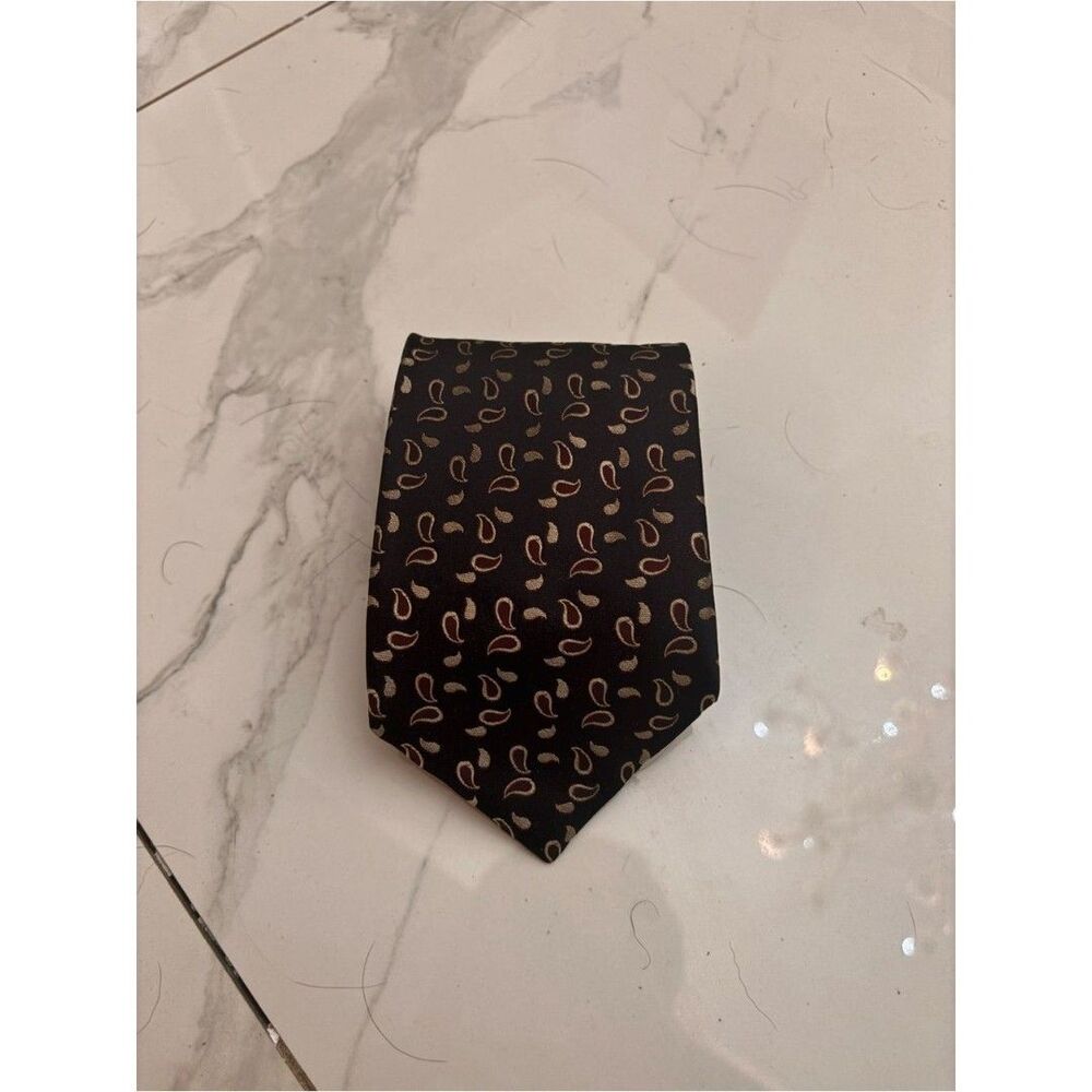 OXXFORD CLOTHES Tie (Black/Brown, Silk)
